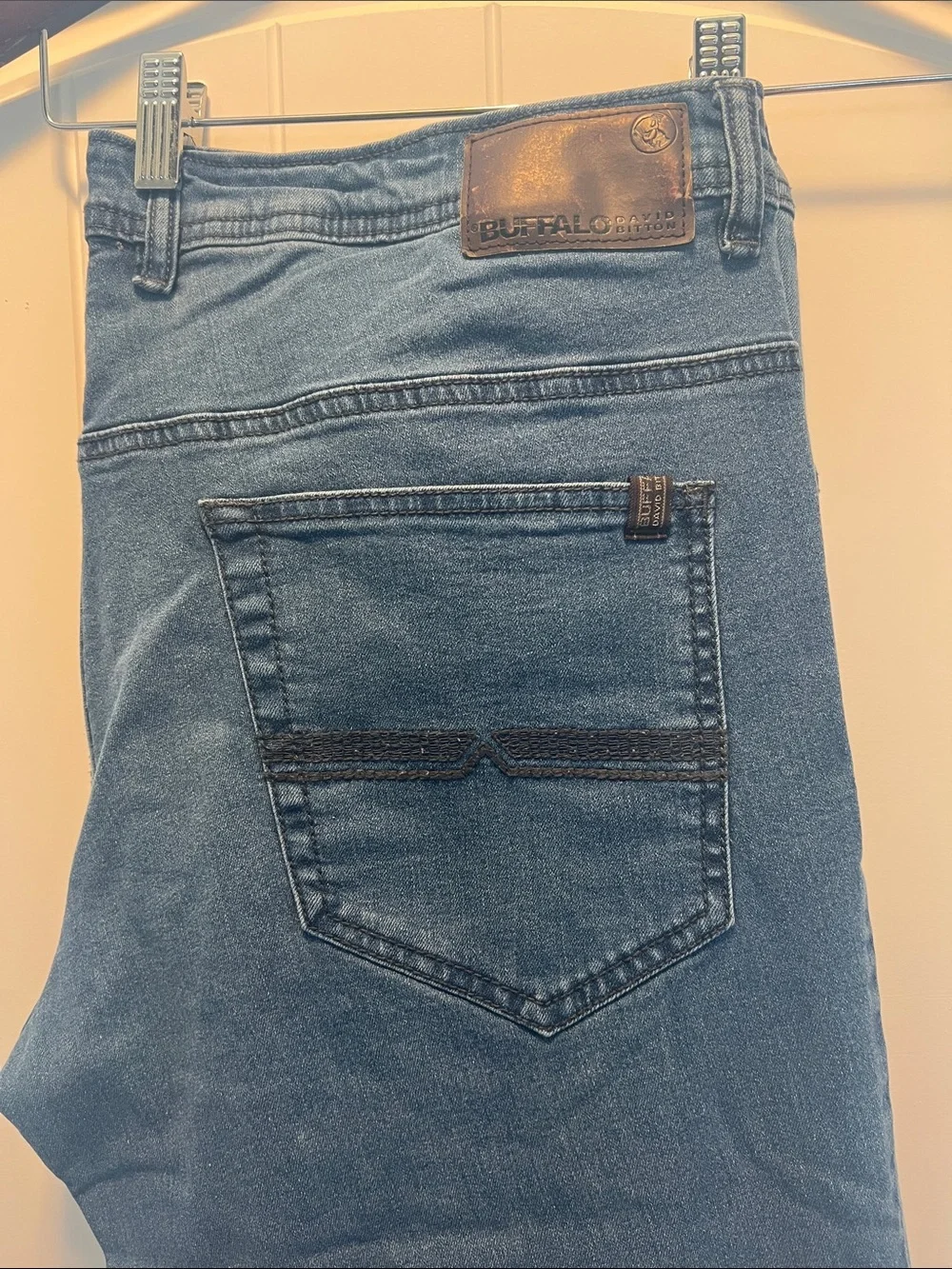 Buffalo David Bitton Men's Slim Straight Jeans in Teal Blue